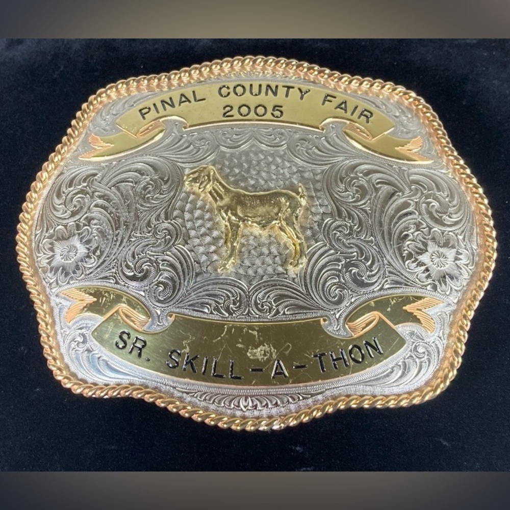 2005 PINAL COUNTY FAIR SR. SKILL-A-THON TROPHY BELT BUCKLE LARGE
